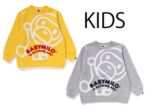 A BATHING APE BAPE KIDS BIG BABY MILO CREWNECK SWEATSHIRT