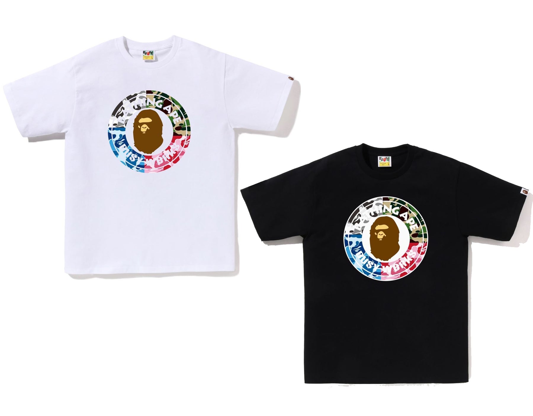 BAPE Mad Ape Graphic Acid Wash Relaxed Fit Tee Black