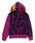 A BATHING APE Ladies' COLOR CAMO SHARK FULL ZIP HOODIE