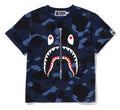 A BATHING APE LAdies' COLOR CAMO SHARK MINI TEE