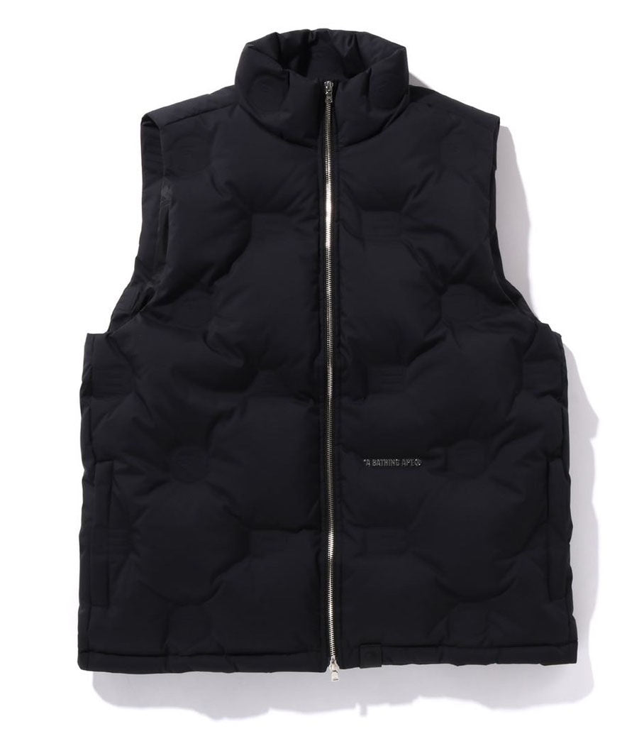 A BATHING APE DEBOSSED MONOGRAM PUFFER DOWN VEST – happyjagabee store