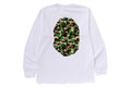 A BATHING APE ABC CAMO BIG APE HEAD L/S TEE