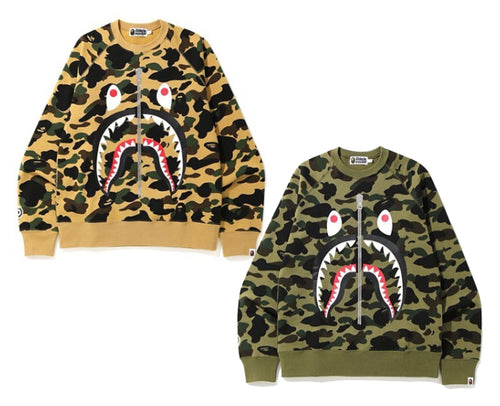 A BATHING APE 1ST CAMO SHARK CREWNECK