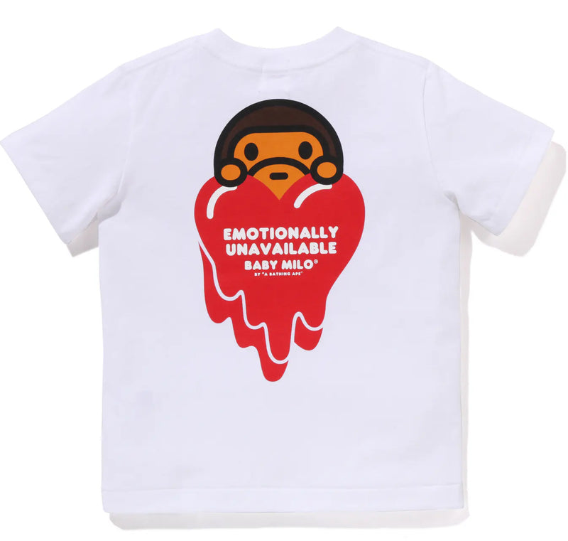 A BATHING APE BAPE KIDS BAPE x EU ( EMOTIONALY UNAVAILABLE ) BABY MILO TEE