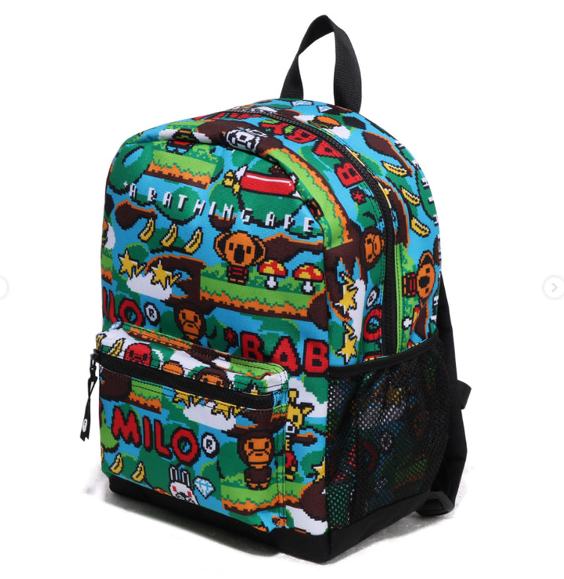 A BATHING APE BAPE KIDS BABY MILO GAME PATTERN DAYPACK