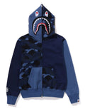 A BATHING APE Ladies' COLOR CAMO SHARK FULL ZIP HOODIE