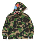 A BATHING APE ABC CAMO CROCHET RELAXED FIT SHARK FULL ZIP HOODIE