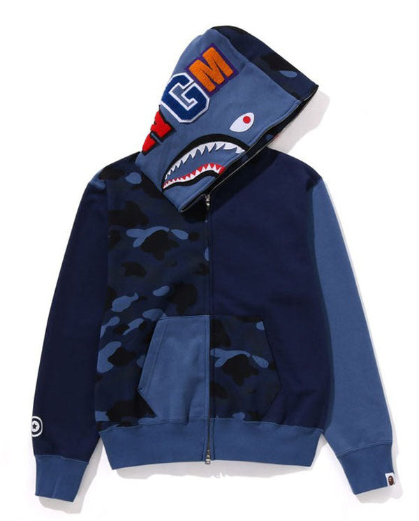 A BATHING APE Ladies' COLOR CAMO SHARK FULL ZIP HOODIE