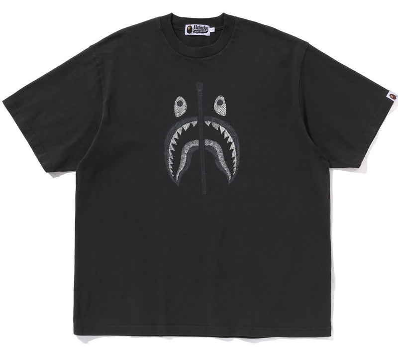 A BATHING APE GARMENT DYE SHARK RELAXED FIT TEE