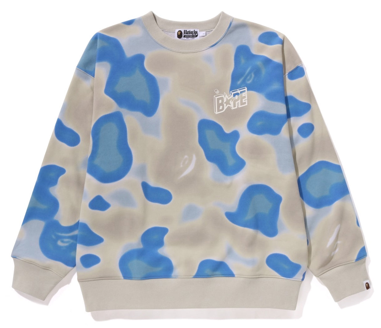 A BATHING APE LIQUID CAMO BAPE STA RELAXED CREWNECK SWEAT