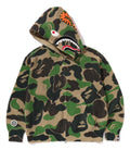 A BATHING APE ABC CAMO CROCHET RELAXED FIT SHARK FULL ZIP HOODIE