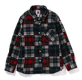 A BATHING APE BAPE KIDS CRAZY CHECK FLANNEL SHIRT