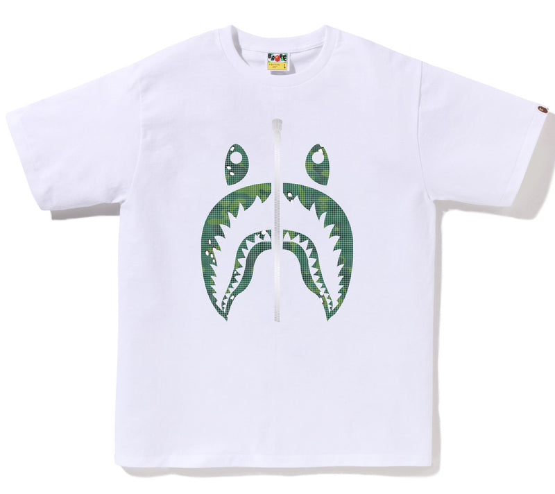 A BATHING APE BITMAP SHARK TEE