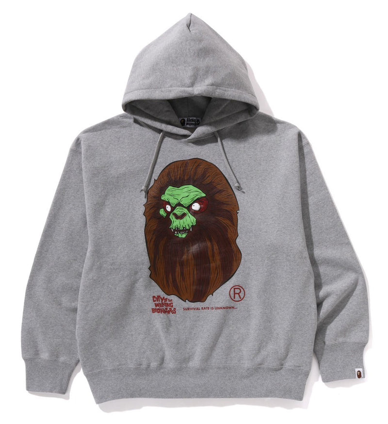 A BATHING APE BAPE HORROR MAD FACE RELAXED FIT PULLOVER HOODIE