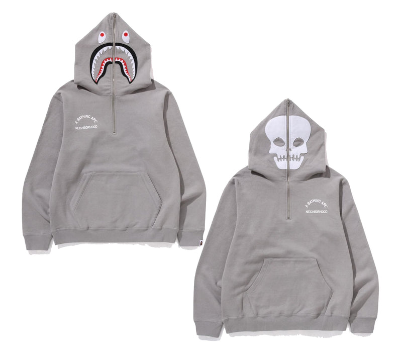 A BATHING APE BAPE x NBHD TWO FACE HALF ZIP PULLOVER HOODIE