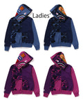 A BATHING APE Ladies' COLOR CAMO SHARK FULL ZIP HOODIE