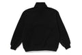 A BATHING APE COLLEGE MONOGRAM LOGO HALF ZIP RELAXED FIT CREWNECK SWEAT SHIRT