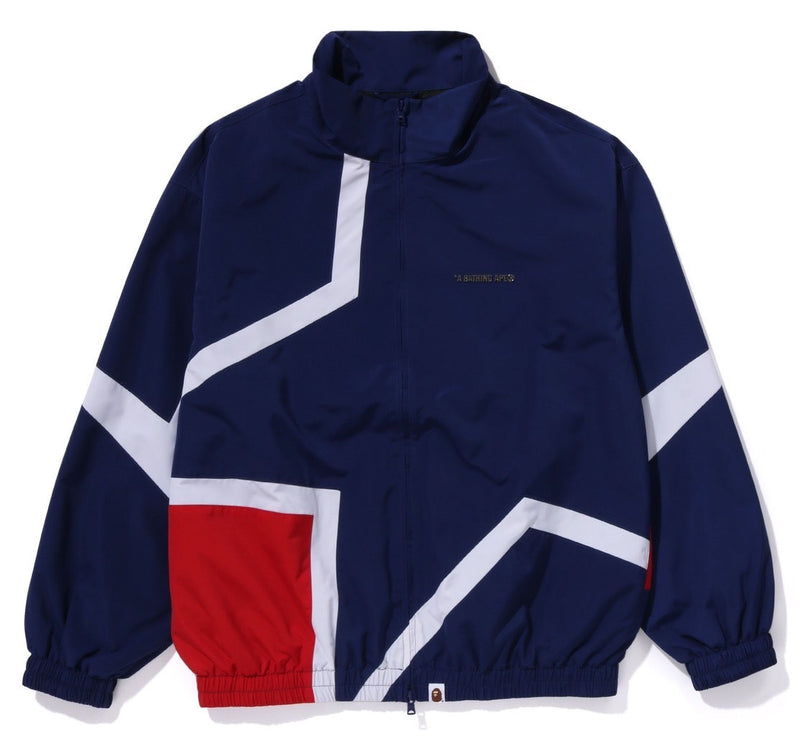 A BATHING APE COLOR BLOCKING METAL LOGO PIN TRACK JACKET