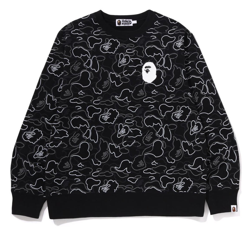 A BATHING APE NEON CAMO CREWNECK SWEAT SHIRT