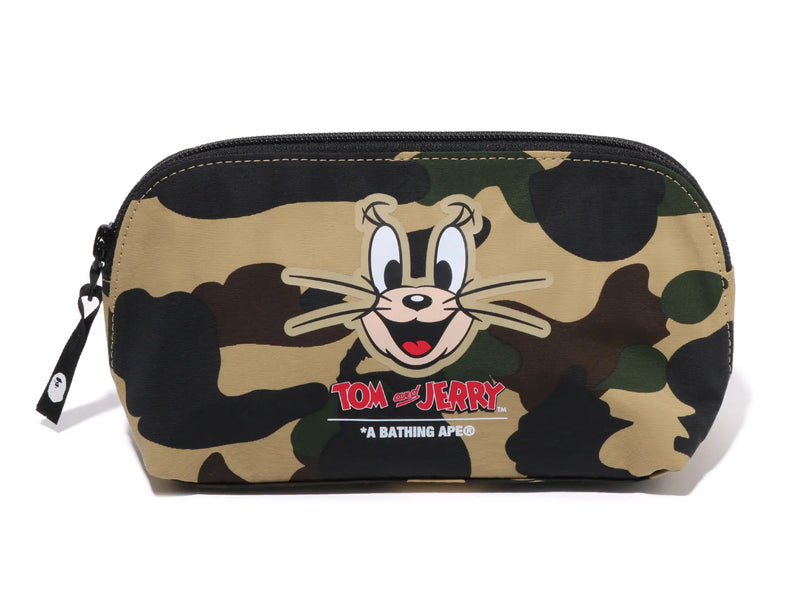 A BATHING APE BAPE x TOM AND JERRY 85TH 1ST CAMO POUCH