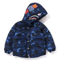 A BATHING APE BAPE KIDS COLOR CAMO SHARK 4WAY DOWN JACKET