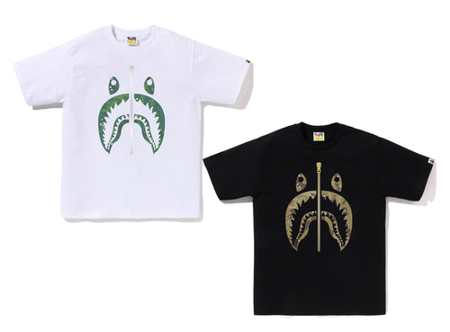 A BATHING APE BITMAP SHARK TEE