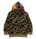 A BATHING APE 1ST CAMO JACQUARD SHARK RELAXED FIT FULL ZIP HOODIE