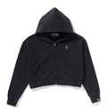 A BATHING APE Ladies' PIGMENT DYED ONE POINT CROPPED ZIP HOODIE