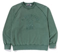 A BATHING APE WASHED EFFECT COLLEGE PATCH RELAXED FIT CREWNECK