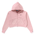 A BATHING APE Ladies' PIGMENT DYED ONE POINT CROPPED ZIP HOODIE