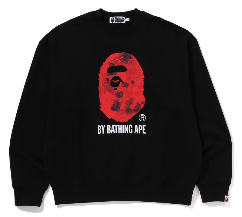 A BATHING APE FLORAL CAMO BY BATHING APE RELAXED FIT CREWNECK SWEAT SHIRT