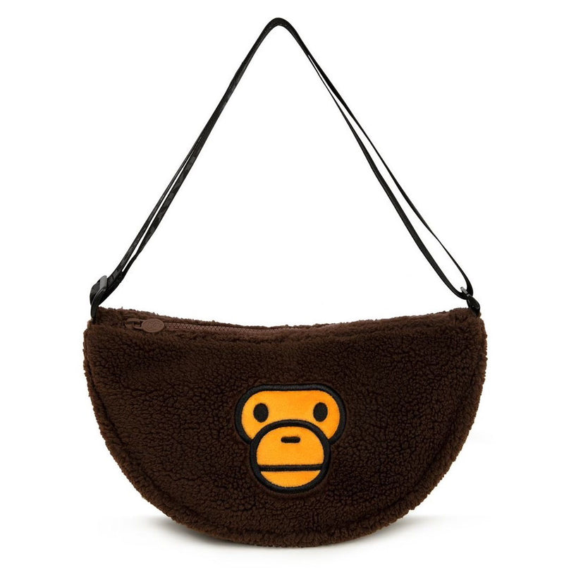 A BATHING APE - BABY MILO STORE BABY MILO SMALL CROSS FAUX FUR BAG