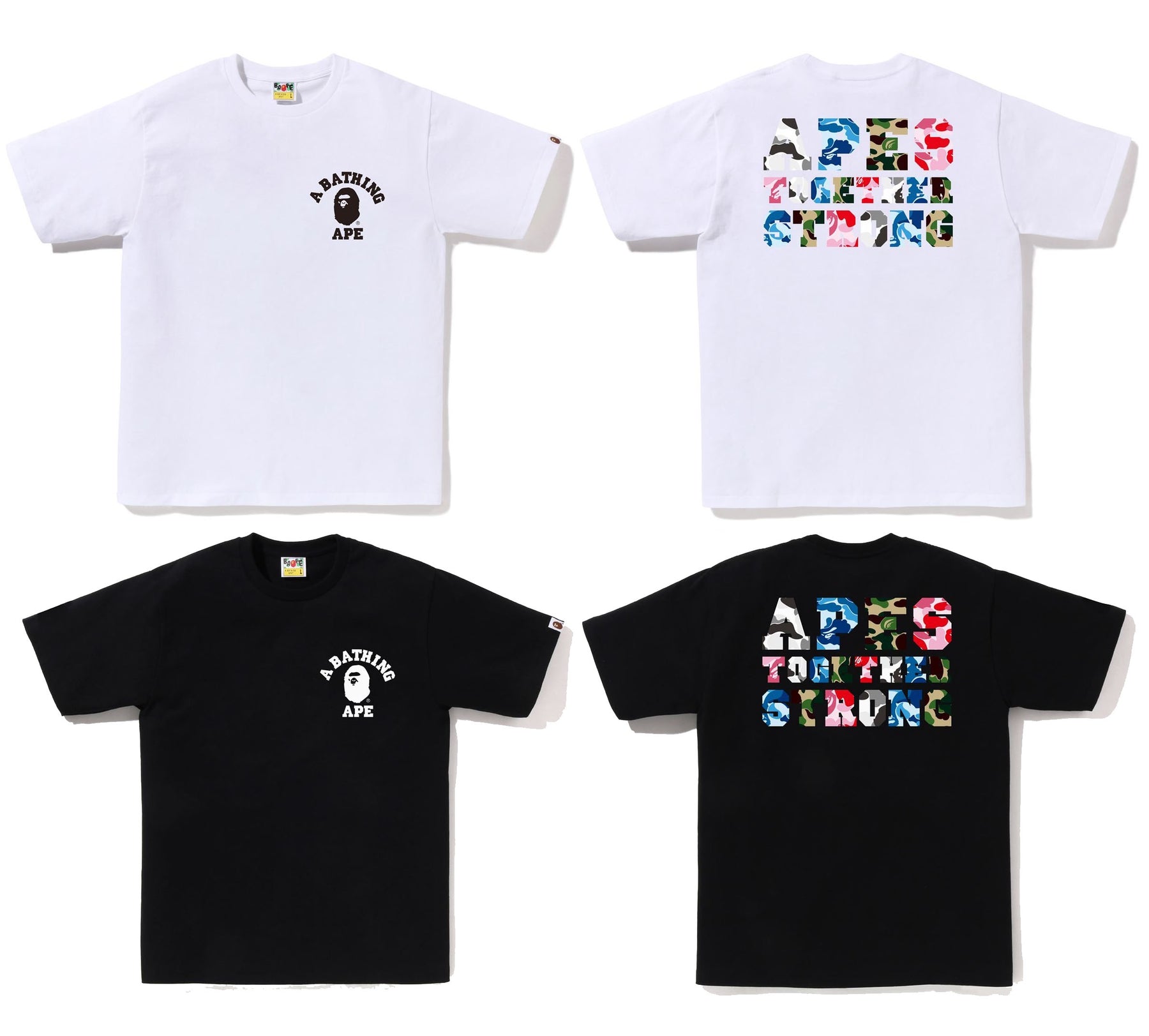 A BATHING APE ABC CAMO CRAZY COLLEGE ATS TEE