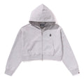 A BATHING APE Ladies' SOLID CAMO JACQUARD ONE POINT CROPPED ZIP HOODIE