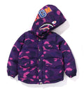 A BATHING APE BAPE KIDS COLOR CAMO SHARK 4WAY DOWN JACKET