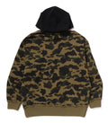 A BATHING APE 1ST CAMO BLOCKING RAW EDGE RELAXED FIT PULLOVER HOODIE