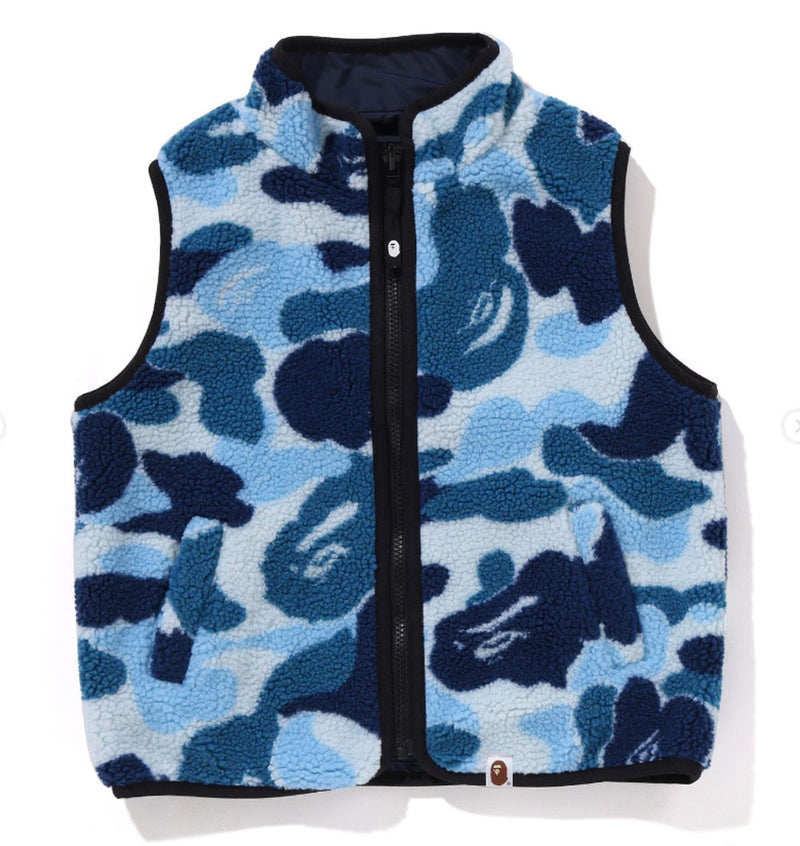 A BATHING APE BAPE KIDS ABC CAMO BOA RIPSTOP REVERSIBLE VEST