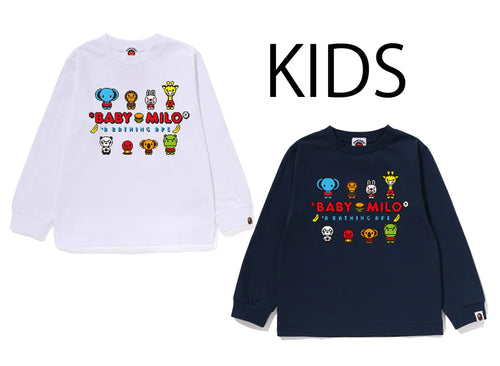 A BATHING APE BAPE KIDS MILO GAME FRIENDS LS TEE