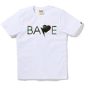 A BATHING APE Ladies' 1ST CAMO HEART BAPE LOGO TEE