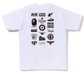 A BATHING APE ONLINE EXCLUSIVE BICOLOR MULTI LOGO TEE