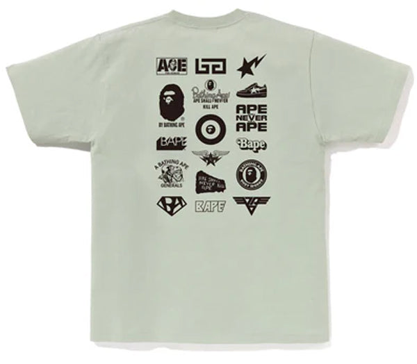 A BATHING APE ONLINE EXCLUSIVE BICOLOR MULTI LOGO TEE