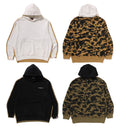 A BATHING APE 1ST CAMO BLOCKING RAW EDGE RELAXED FIT PULLOVER HOODIE