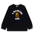 A BATHING APE BAPE KIDS COLLEGE L/S TEE