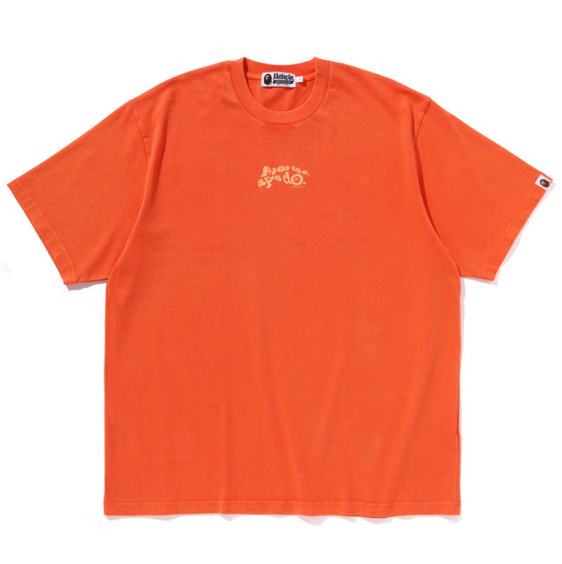 A BATHING APE GARMENT DYE LOGO RELAXED FIT TEE