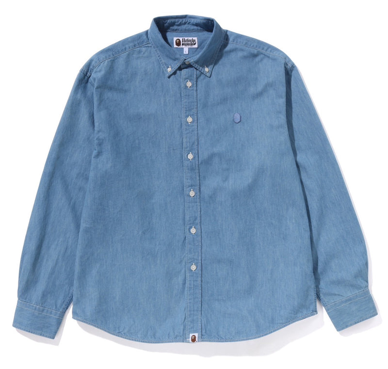 A BATHING APE ONE POINT LIGHT WEIGHT DENIM LS SHIRT