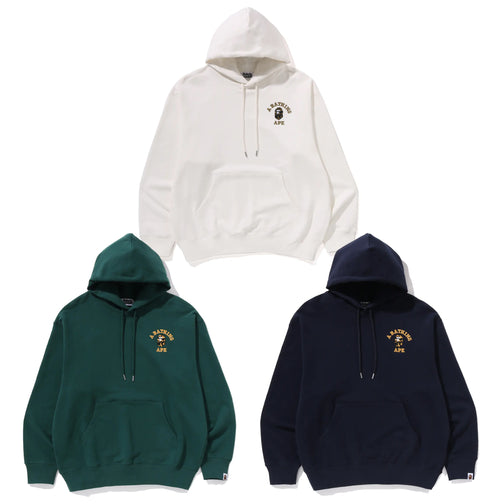 A BATHING APE 1ST CAMO COLLEGE LOGO RELAXED FIT PULLOVER HOODIE