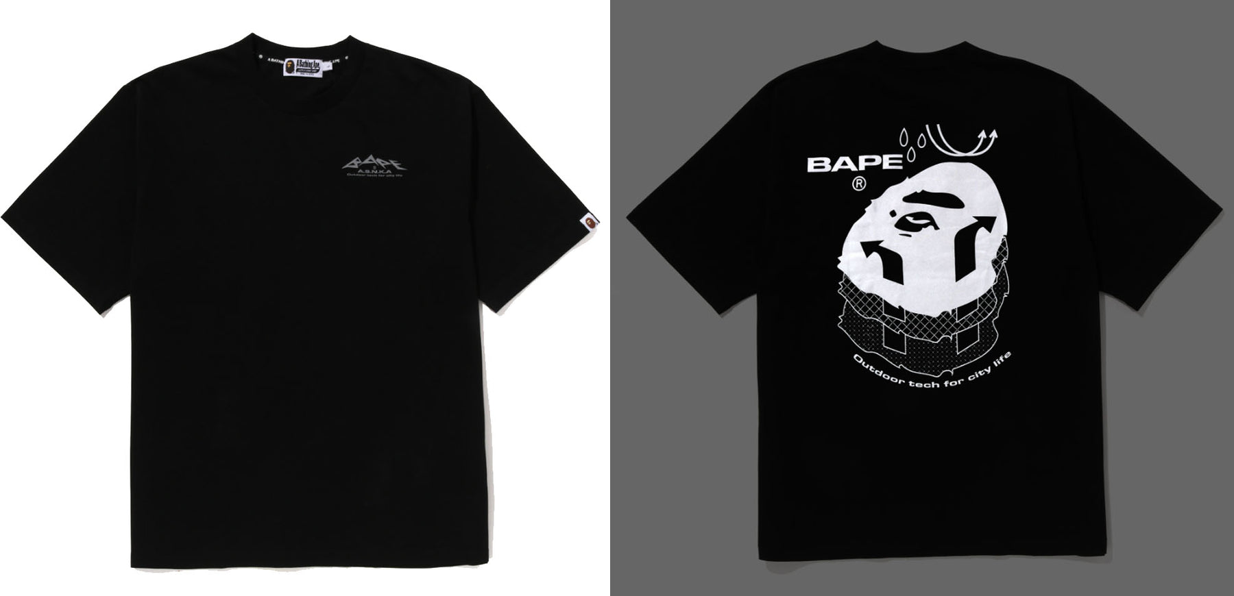 A BATHING APE BAPE REFLECTIVE PRINT TEE