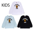 A BATHING APE BAPE KIDS COLLEGE L/S TEE