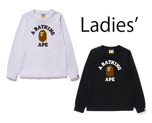 A BATHING APE Ladies' COLLEGE L/S TEE