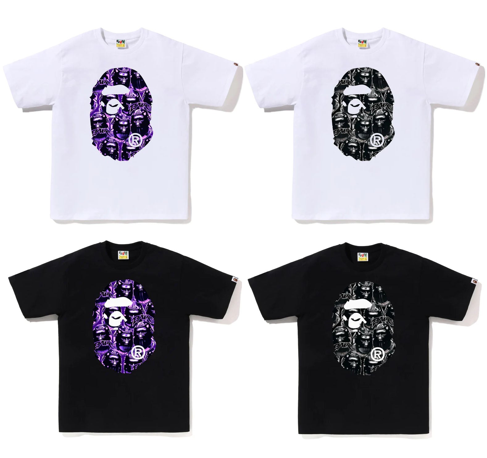 A BATHING APE APE HEAD GRAFFITI BIG APE HEAD TEE